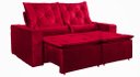 Ver imagem 1 de Sofá Londres Reclinável e Retrátil Suede Vermelho