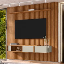 Painel para Tv até 85 Polegadas Cancun 1 Gaveta Naturalle/off White - Móveis Bechara - 1