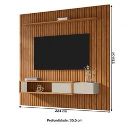 Painel para Tv até 85 Polegadas Cancun 1 Gaveta Naturalle/off White - Móveis Bechara - 4