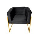 Ver imagem 3 de Kit 8 Poltronas Decorativa Sala de Estar Base de Ferro Dourada Veludo Preto