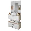Ver imagem 7 de Gabinete para Banheiro com Cuba 60cm 1 Porta 2 Gavetas Class Branco/marrom - Arte Cas
