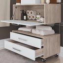 Ver imagem 5 de Gabinete para Banheiro com Cuba 60cm 1 Porta 2 Gavetas Class Branco/marrom - Arte Cas