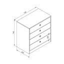 Ver imagem 4 de Cômoda Infantil com 4 Gavetas Multimóveis CR40100 Branca/Fumê