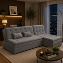 Ver imagem 1 de Sofá Cama King 5 Lugares 270cm Alexa Suede Cinza