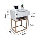 Ver imagem 3 de Kit Mesa de Cabeceira Industrial 40cm Base Dourada Enviamos Montado