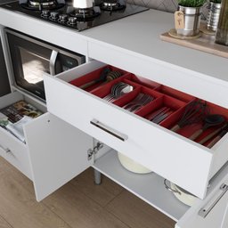 Balcão para Cooktop 140cm 5 Bocas 1 Nicho com 2 Portas e 2 Gavetas Turim - 2