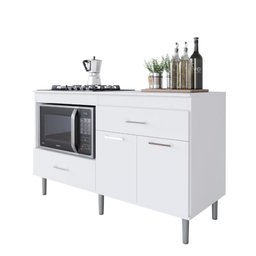 Balcão para Cooktop 140cm 5 Bocas 1 Nicho com 2 Portas e 2 Gavetas Turim - 1