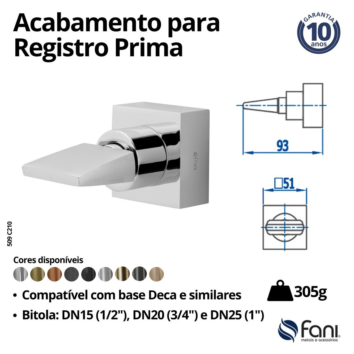 Acabamento para Registro 3/4 D'oro Vecchio Prima 210 Fani - 2