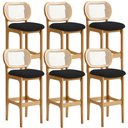 Ver imagem 1 de Kit 06 Banquetas Altas para Cozinha Bancada Sala Tela Betta Fixa L02 Bouclê Preto - Lyam Lyam Decor