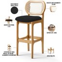 Ver imagem 4 de Kit 06 Banquetas Altas para Cozinha Bancada Sala Tela Betta Fixa L02 Bouclê Preto - Lyam Lyam Decor