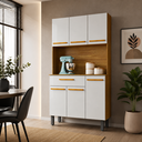 Ver imagem 1 de Armário de Cozinha Paris Moderno 6 Portas e 1 Gaveta:Freijo/Off