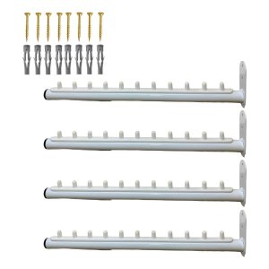 4 Araras Cabideiros Fixos de Parede Rt Aço Reforçado Pinos Organizadores Cabides Loja Closet Quarto