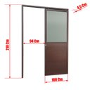 Ver imagem 2 de Porta Correr Susp.Meia Lambril Meia Vidro Esq L.25 Marrom Corten 210x100 Brimak