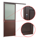 Ver imagem 4 de Porta Correr Susp.Meia Lambril Meia Vidro Esq L.25 Marrom Corten 210x100 Brimak