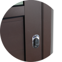 Ver imagem 5 de Porta Correr Susp.Meia Lambril Meia Vidro Esq L.25 Marrom Corten 210x100 Brimak