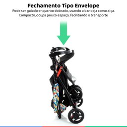 Kit Carrinho Bebê 3 Rodas Reclinável Até 15kg Delta Trio PRO Colorê + Bebê Conforto + Base - 7