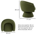 Ver imagem 3 de Poltrona Decorativa Cave Base Giratoria Linho Color Trend Tca 307 Moll