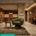 Ver mais imagens de Poltrona Decorativa Cave Base Giratoria Linho Color Trend Tca 307 Moll