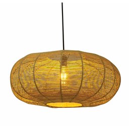 Lustre Rustico Palha Sala Quarto Grande Disco 58x23 com Fio - 3
