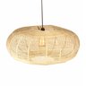 Lustre Rustico Palha Sala Quarto Grande Disco 58x23 com Fio - 5