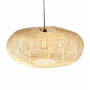 Ver imagem 5 de Lustre Rustico Palha Sala Quarto Grande Disco 58x23 com Fio