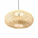 Ver imagem 1 de Lustre Rustico Palha Sala Quarto Grande Disco 58x23 com Fio