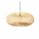 Ver imagem 4 de Lustre Rustico Palha Sala Quarto Grande Disco 58x23 com Fio