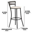 Ver imagem 3 de Kit com 6 Banquetas Altas Forts Gelo Floral, Fibra Uv Bancada, Área Goumert, Bar, Piscina, Balcão