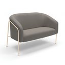 Ver imagem 2 de Sofá 2 Lugares Namoradeira Stella Industrial Alta Champanhe Suede Grafite D03 - D’Rossi