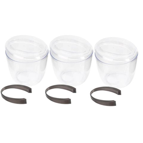 Kit 3 Baldes de Gelo com Tampa e Pegador 1,9l Transparente Crippa Plástico Champanheira