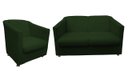 Ver imagem 1 de Kit Namoradeira + 1 Poltrona Decorativa Biane Suede Verde Pés Cromado Mz Decor