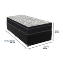 Ver imagem 3 de Cama Box Baú Preto e Colchão Airtech 150 Espuma D45 Solteiro Ortobom