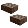 Kit 2 Puffs Decorativos Sala de Estar Status Deluxe Grande 90x90cm Couro Brown - Abmaza - 1