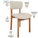 Ver imagem 5 de Mesa para Sala de Jantar Valência com 06 Cadeiras Sala de Jantar Dara L02 Linho Champagne - Lyam
