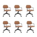 Ver imagem 2 de Kit com 6 Cadeiras Office com Relex em Aço Carbono e Couro Ecologico Dijon Marrom/Caramelo