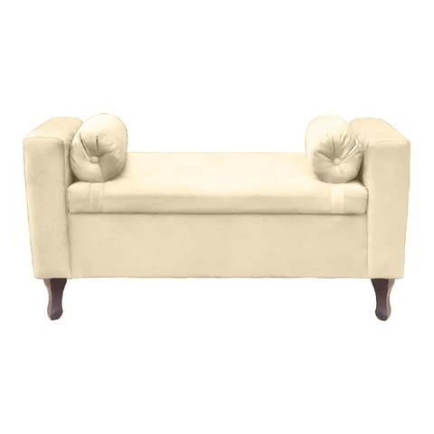 Recamier Baú Félix 180cm Suede Bege