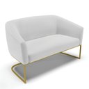 Ver imagem 3 de Sofá Namoradeira e Poltrona Base Industrial Dourado Stella Linho Cinza A05 D03 - D’Rossi