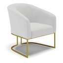 Ver imagem 4 de Sofá Namoradeira e Poltrona Base Industrial Dourado Stella Linho Cinza A05 D03 - D’Rossi