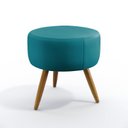 Ver imagem 3 de Kit Poltrona Nina com Puff Solar Suede Azul Turquesa Aradecor