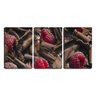 Quadro canvas 45x96 amoras vermelhas sobre chocolate - 1