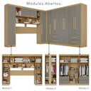 Ver imagem 6 de Guarda-Roupa Casal Modulado 11 Portas 4 Gavetas Alemanha Cinza/Jequitibá/Granizo