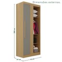 Ver imagem 4 de Guarda-Roupa Casal Modulado 11 Portas 4 Gavetas Alemanha Cinza/Jequitibá/Granizo