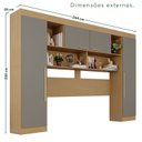Ver imagem 3 de Guarda-Roupa Casal Modulado 11 Portas 4 Gavetas Alemanha Cinza/Jequitibá/Granizo