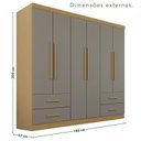 Ver imagem 5 de Guarda-Roupa Casal Modulado 11 Portas 4 Gavetas Alemanha Cinza/Jequitibá/Granizo
