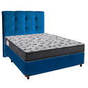 Ver imagem 1 de Conjunto Cama Box Azul Casal + Colchão D33 Iso100 Ortobom + Cabeceira