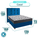 Ver imagem 3 de Conjunto Cama Box Azul Casal + Colchão D33 Iso100 Ortobom + Cabeceira