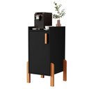 Ver imagem 4 de Armário Buffet Posseidon 1 Porta com Pés de Madeira - Preto