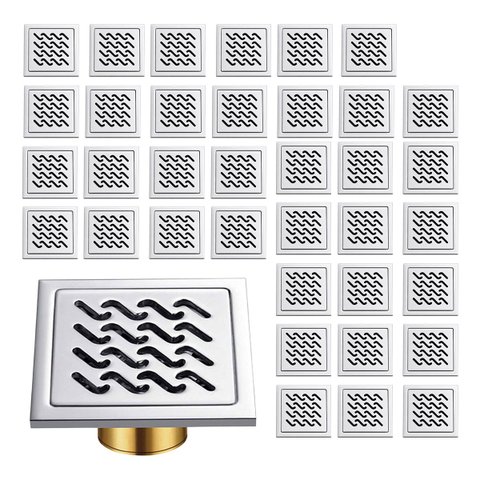 Ralo Inox 10x10 Kit 36 Uni Banheiro Anti Odor Duravel Higienico Quintal Anti Inseto Lavabo Resistent