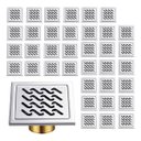Ver imagem 1 de Ralo Inox 10x10 Kit 36 Uni Banheiro Anti Odor Duravel Higienico Quintal Anti Inseto Lavabo Resistent