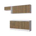 Ver imagem 2 de Armário de Cozinha Completa Garrafeiro 100% Mdf 280cm Branco/nogueira Celeste Kappesberg